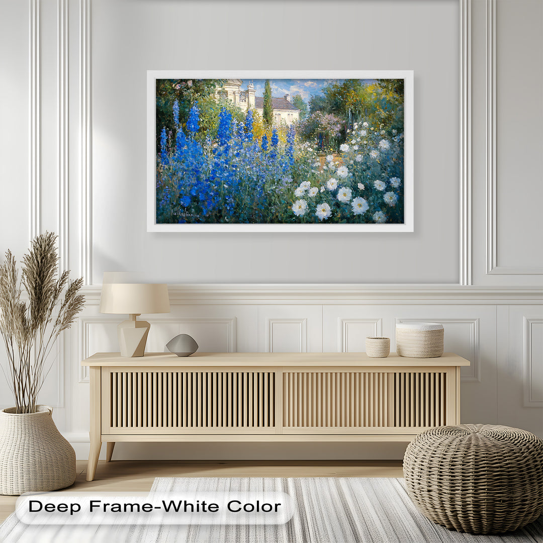 Blue Delphinium - Impressionist Oil Painting