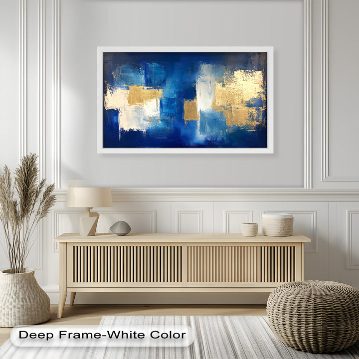 Blue Harmony Abstract – Modernes Ölgemälde
