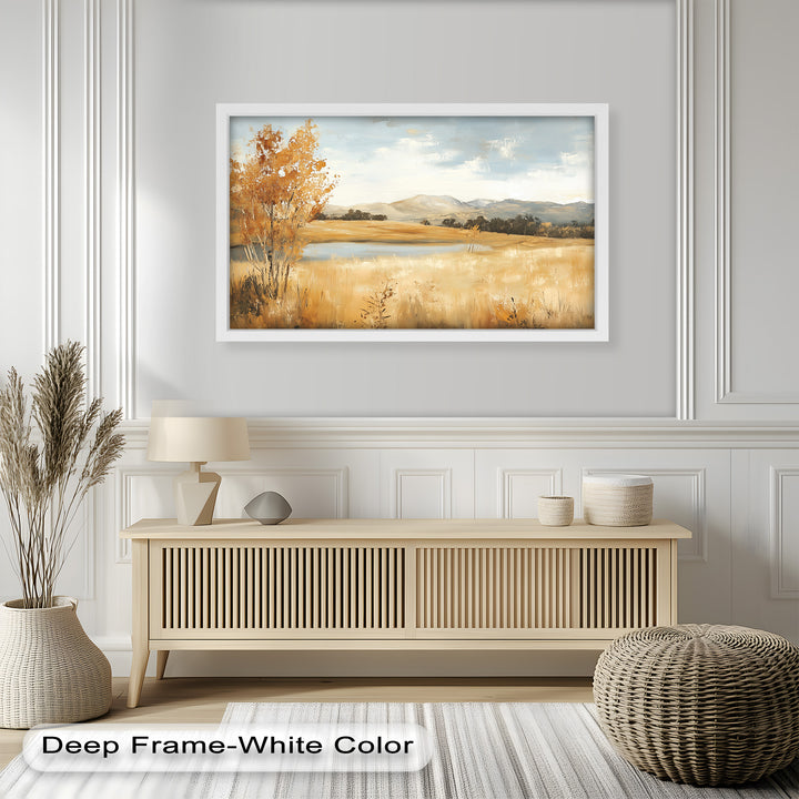 Wheat Fields Autumn Landscape – Golden Serenity Oil Painting