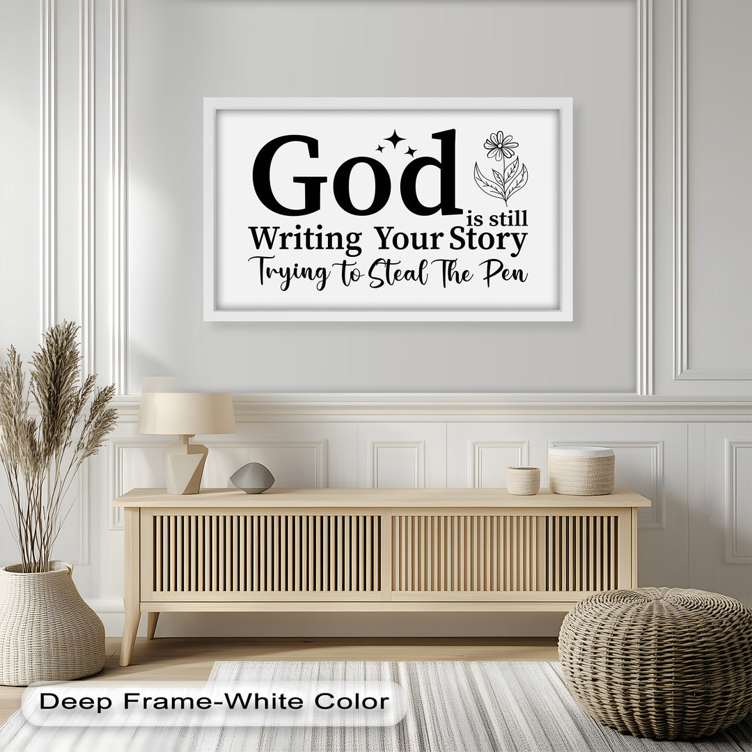 Spiritual Motivational Oil Painting – Christian Quote Artwork for Home Decor
