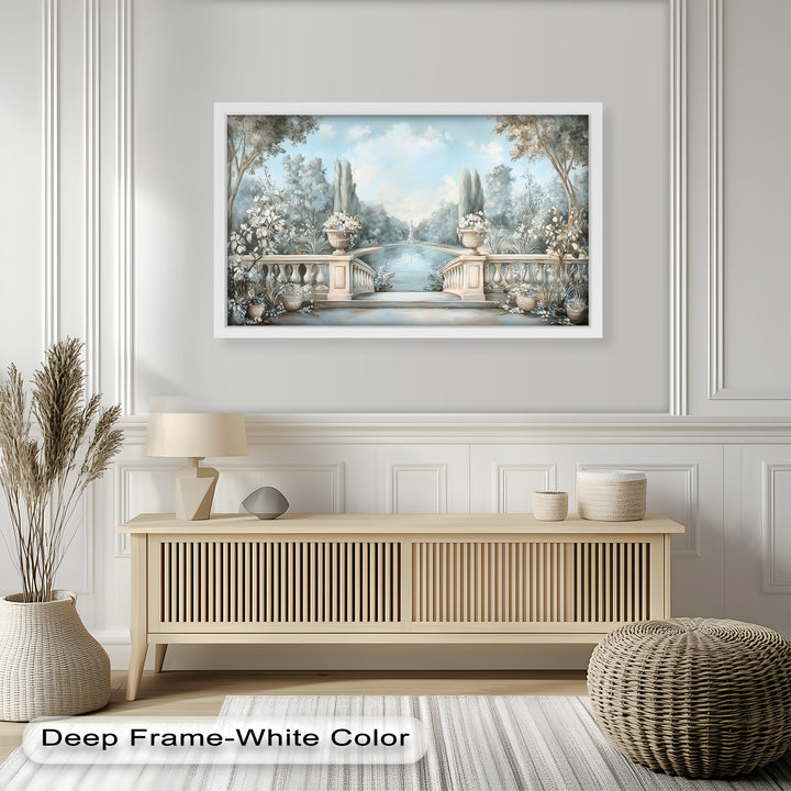 Tranquil Garden Terrace – Landscape Oil Painting
