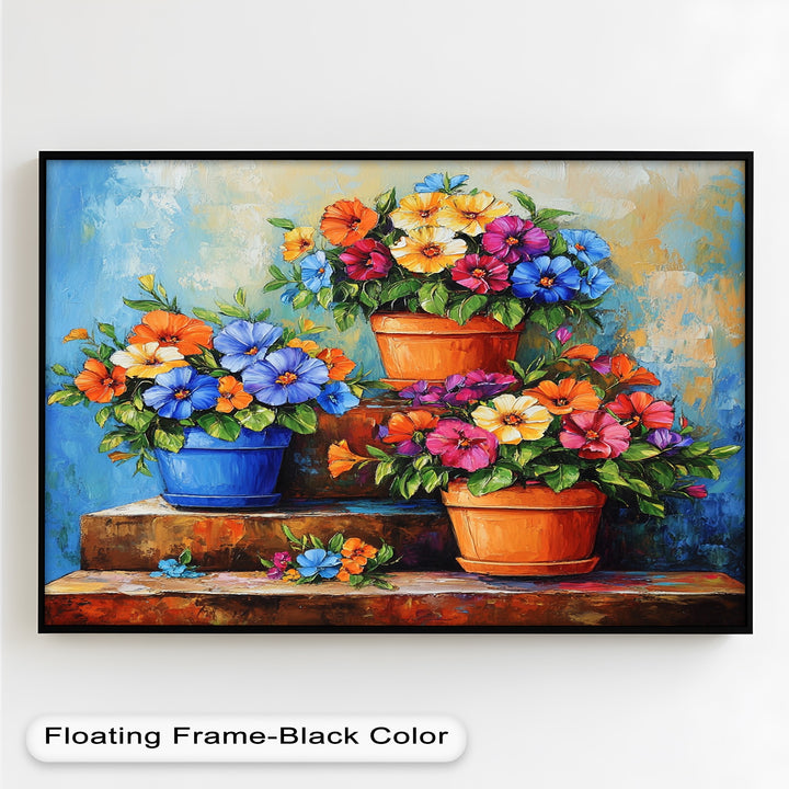 Flower Pots Wall Decor – Botanical Oil Paintings