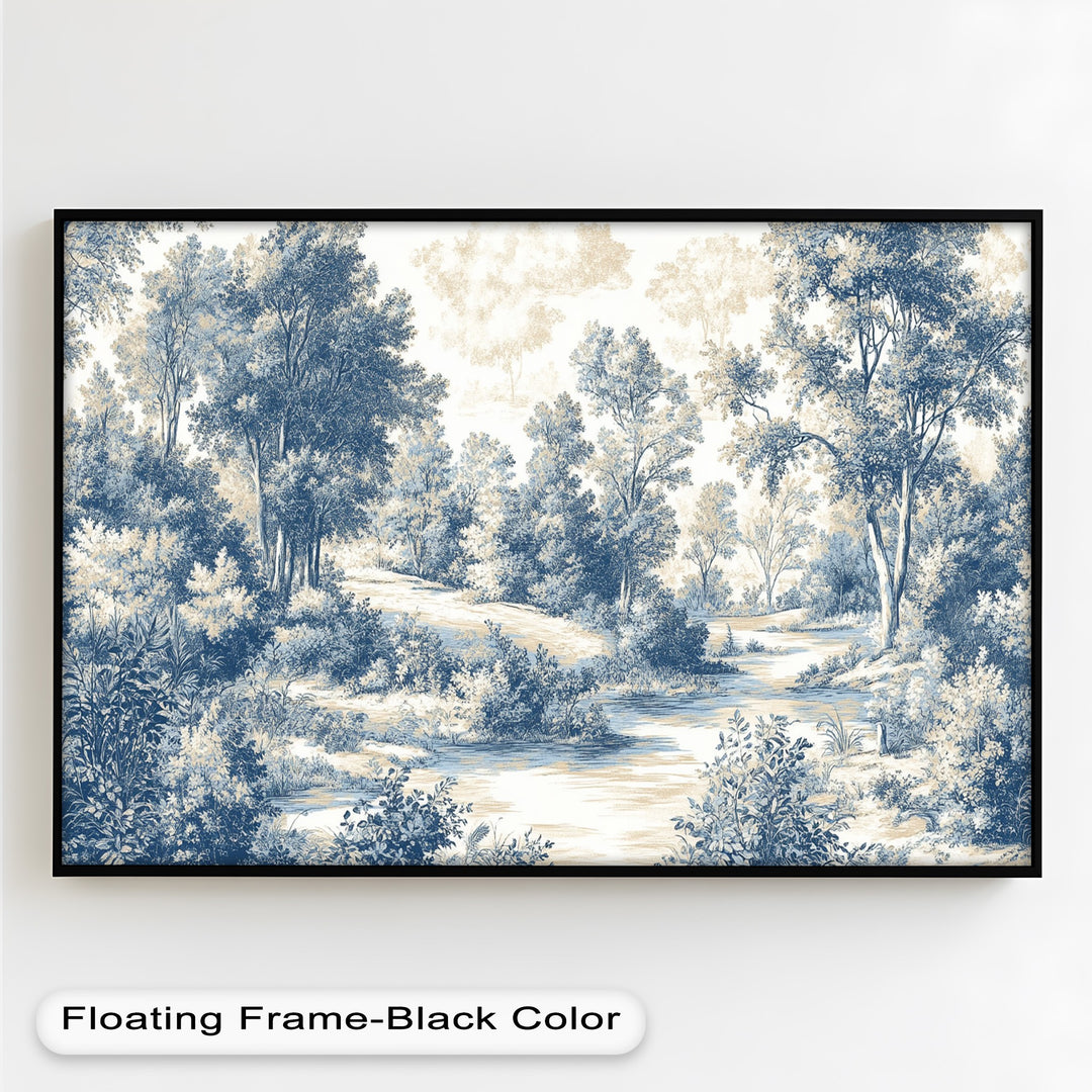 Classic Blue Woodland Scene – Vintage Oil Paintings