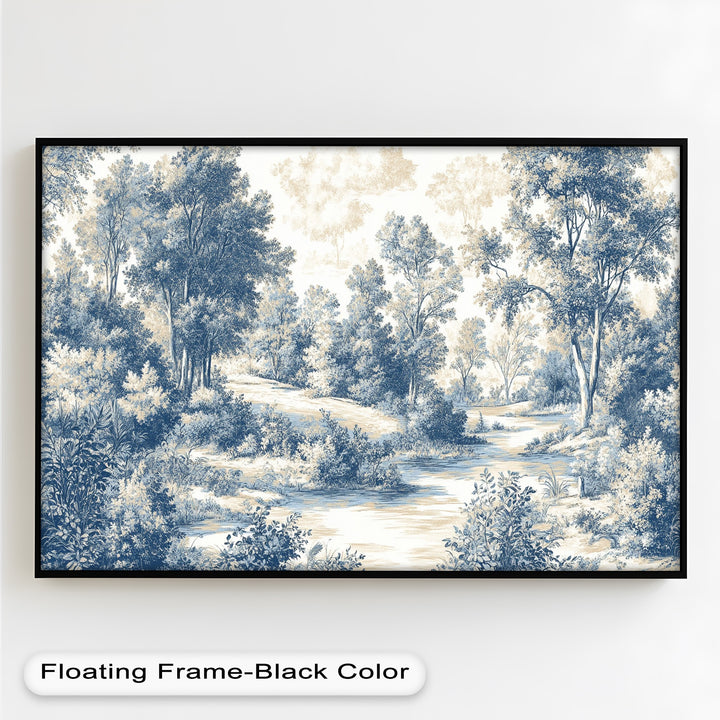 Classic Blue Woodland Scene – Vintage Oil Paintings