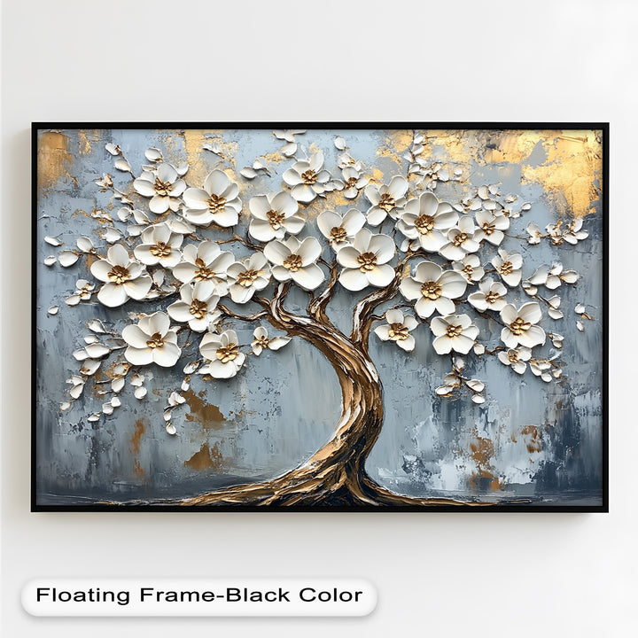 Golden Blossom Tree – Floral Oil Painting