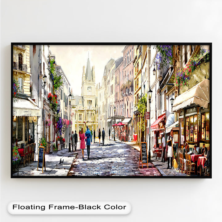 Sunlit Street von The Macneil Studio – Elegantes europäisches Ölgemälde