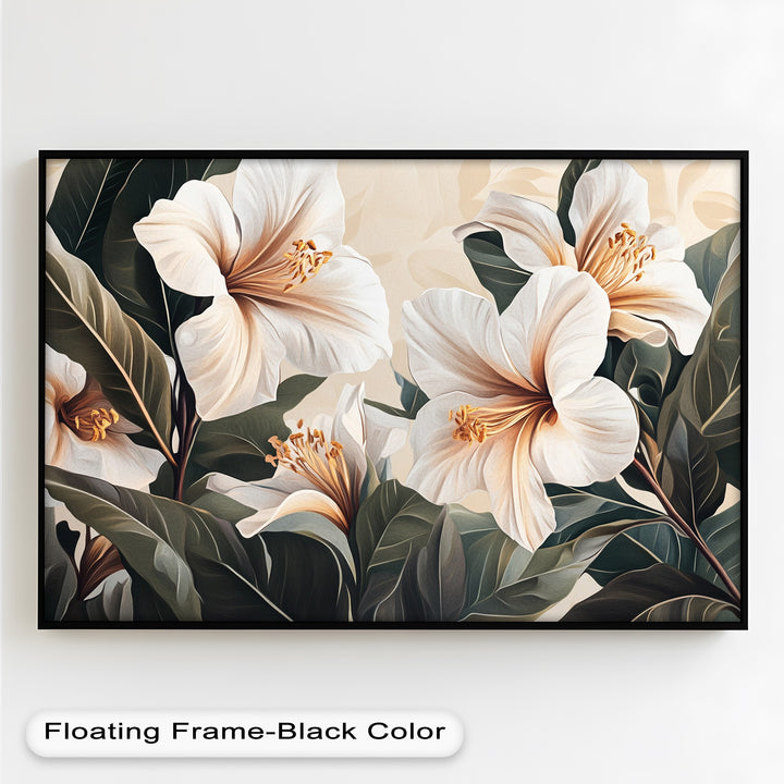 White Hibiscus – Botanical Oil Painting