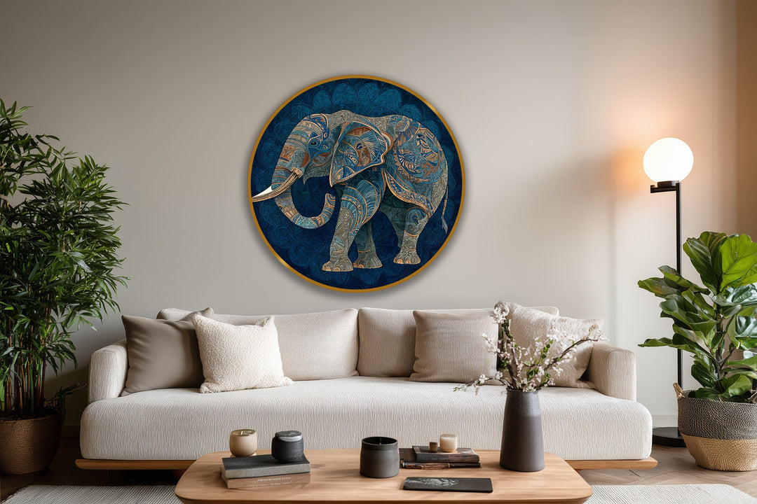 cultural elephant oil painting