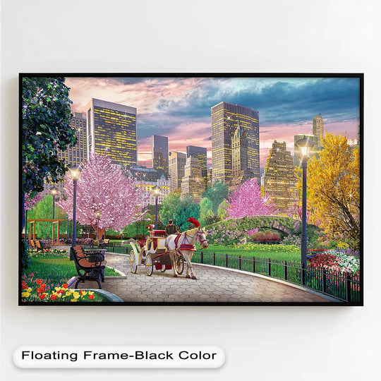 Carriage Ride in The City – Elegant Urban Oil Painting - MyPhotoStation