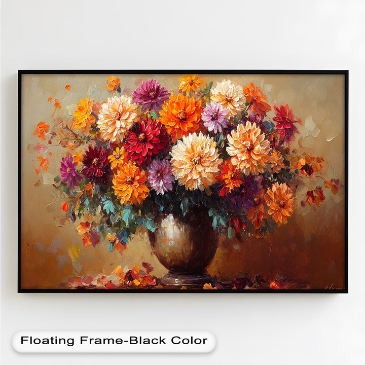 Dahlia Bouquet Wall Art – Still Life Oil Paintings