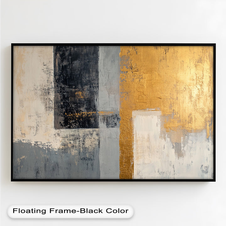 Golden Edge Abstract – Moderne Ölgemälde