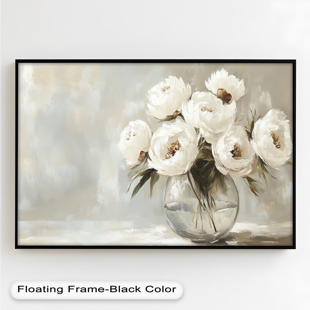 White Peony Bouquet – Floral Oil Paintings
