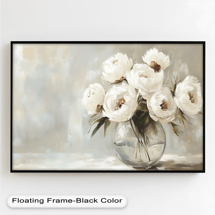 White Peony Bouquet – Floral Oil Paintings