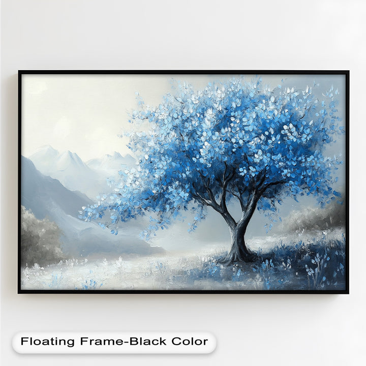 Blauer Baum – Landschaftsölgemälde