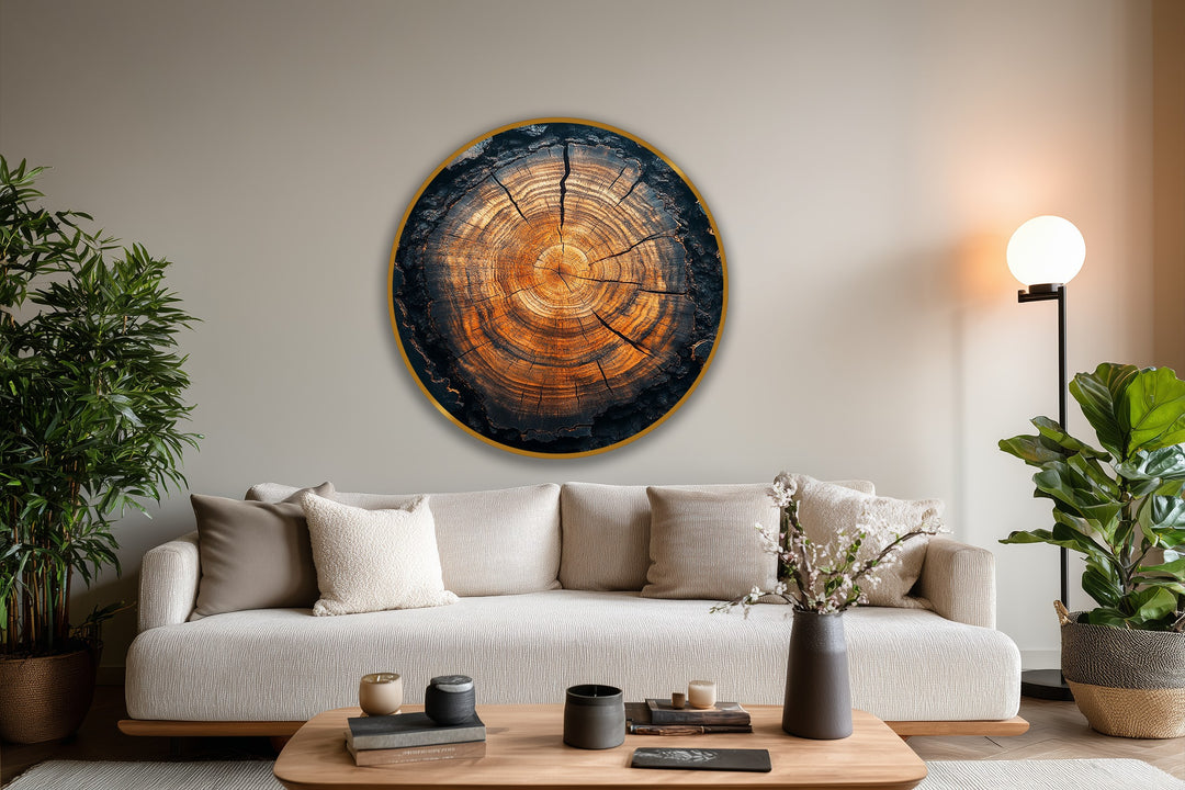 Oval der kosmischen Wellen Wandspiegel  – Moderner, geschichteter Metallspiegel