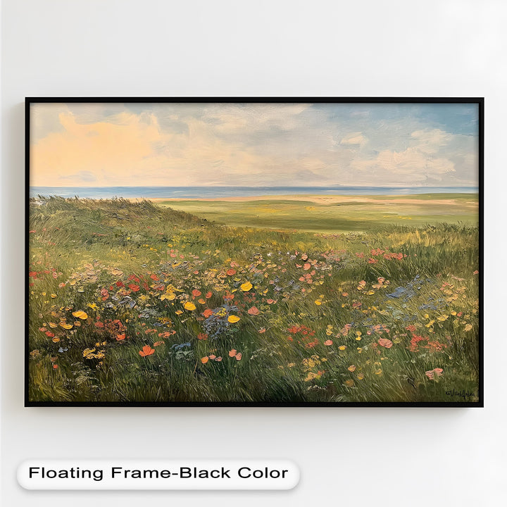 Seaside Meadow View – Landscape Oil Painting