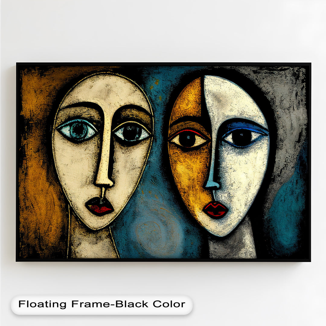 Duality of Gaze – Abstract Expressionist Portrait Picasso Oil Painting