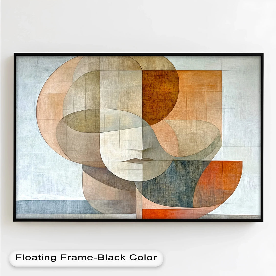 Geometric Face Portrait – Modern Abstract Oil Painting - MyPhotoStation