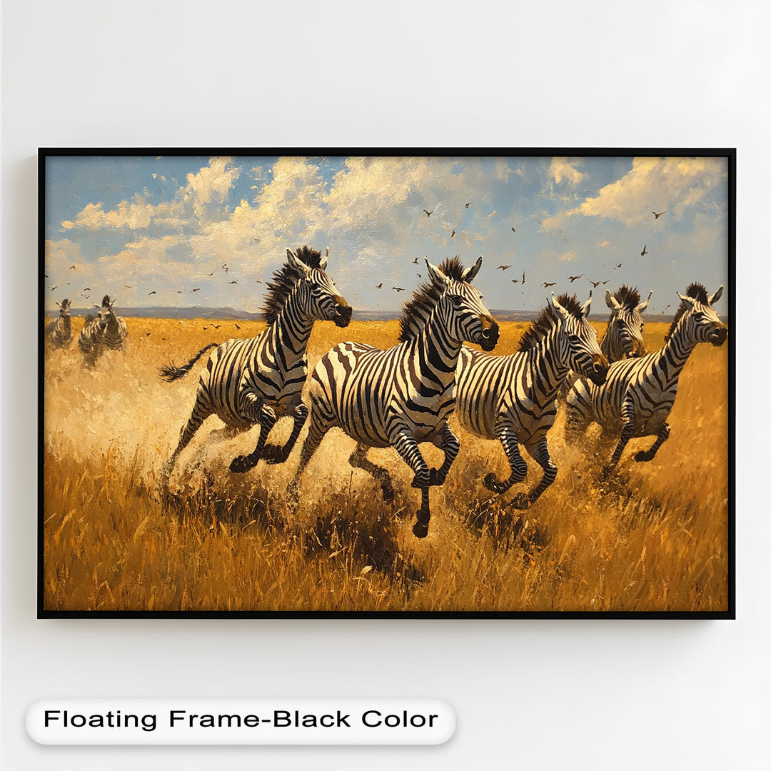 Running Wild – Zebra Oil Painting