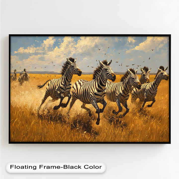 Running Wild – Zebra Oil Painting