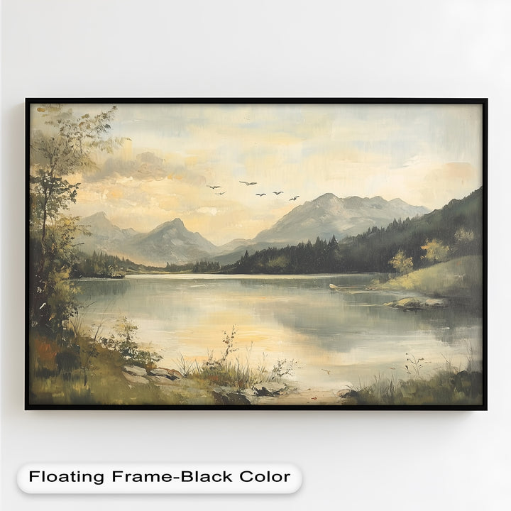 Vintage Wild River – Landscape Oil Painting