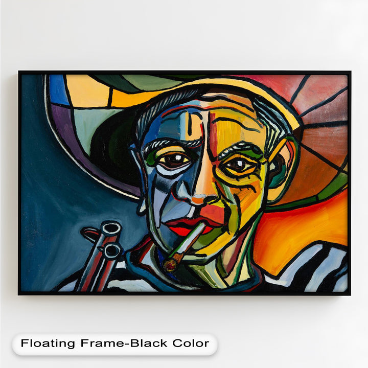 Rebel's Gaze – Bold Cubist Portrait Picasso Oil Painting