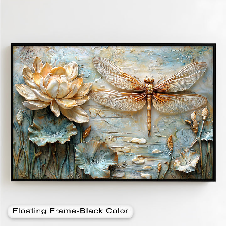 Retro Dragonflies and Flowers – Elegant Nature-Inspired Oil Painting