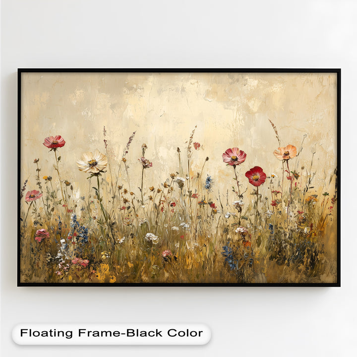Vintage Wild Flowers – Rustic Floral Oil Painting
