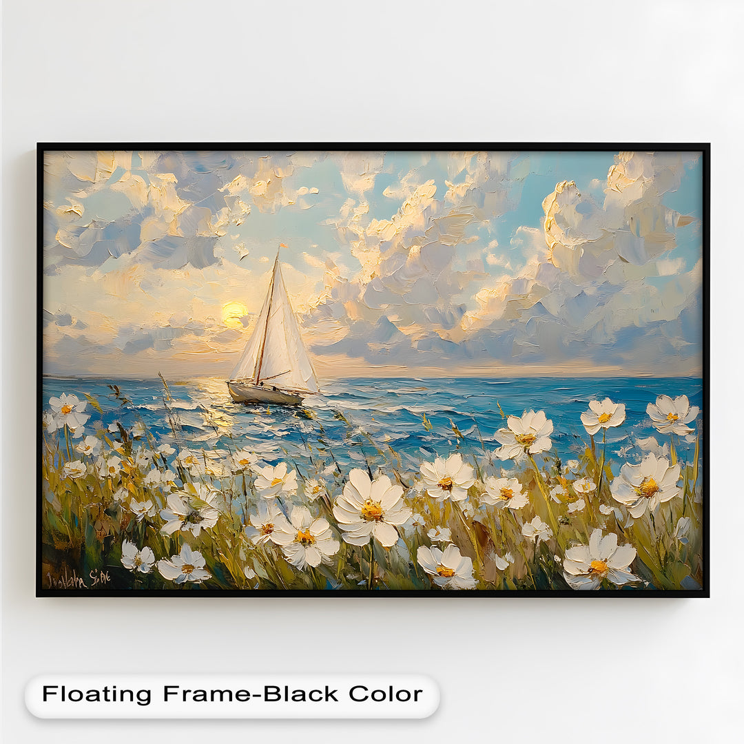 Sailing into Serenity – Framed Oil Painting