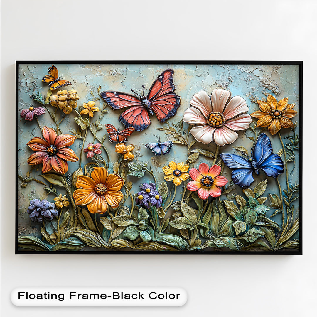 Vibrant Butterfly Flower – Textured Floral Oil Painting