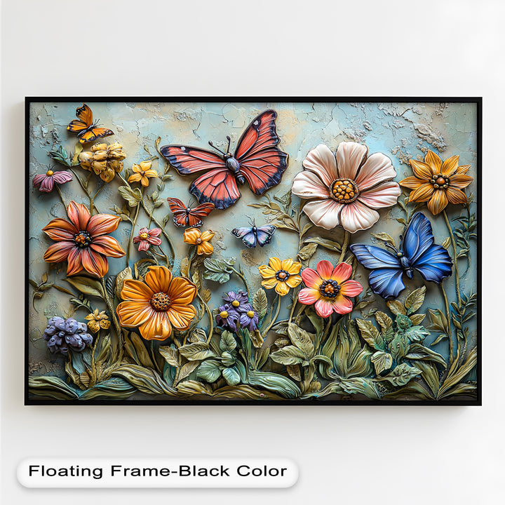 Vibrant Butterfly Flower – Textured Floral Oil Painting
