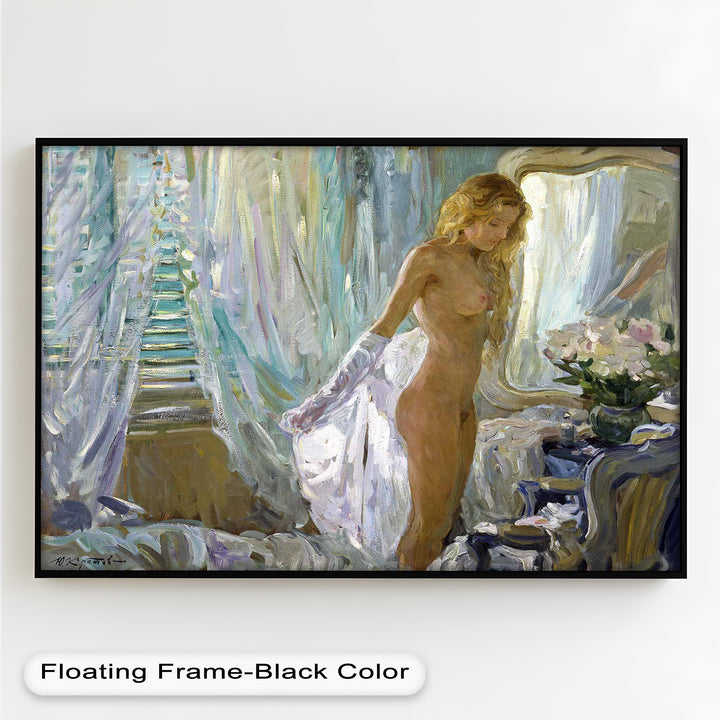 Whispers of Morning Light – Romantic Nude Interior Oil Painting