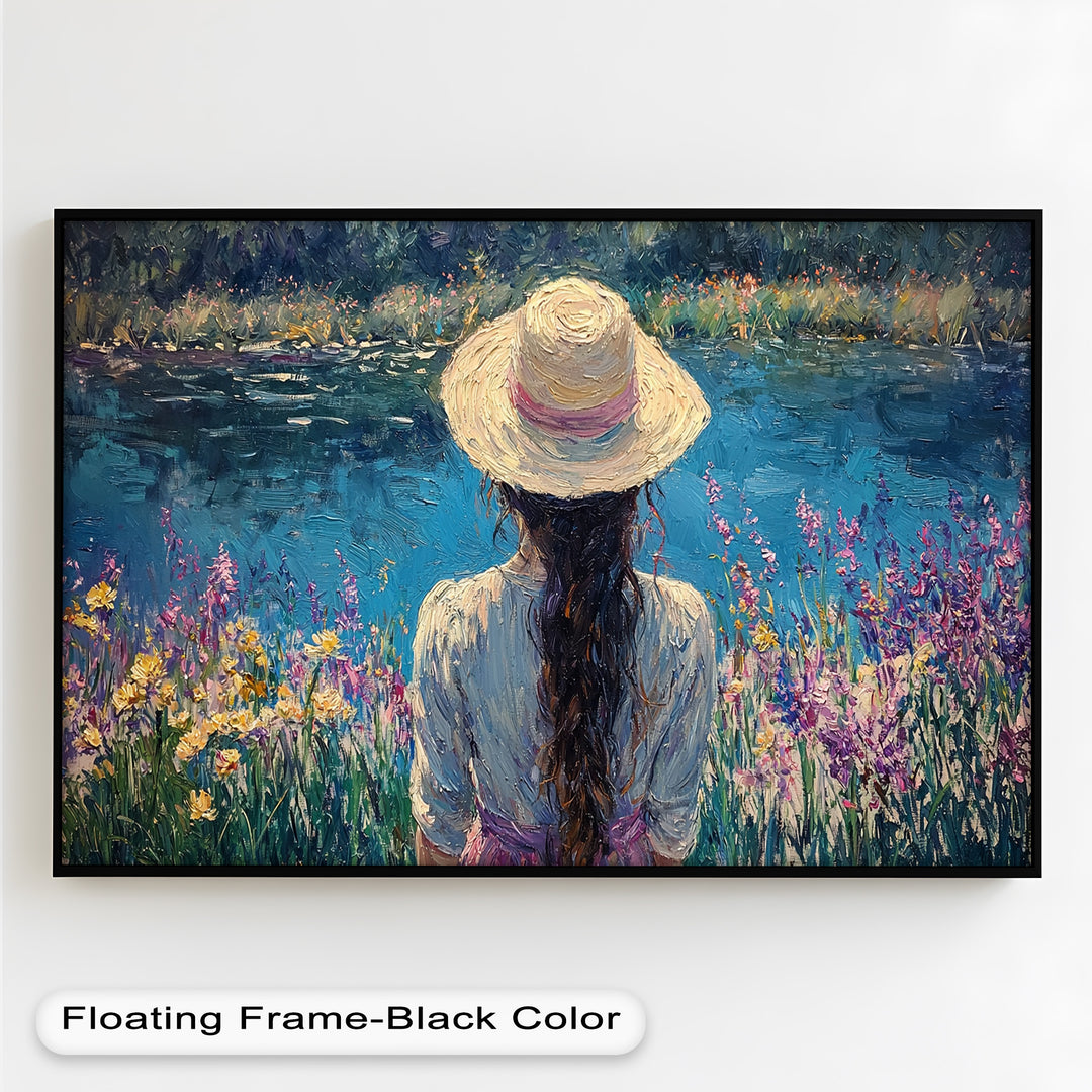 Girl by the Water – Impressionist Oil Painting