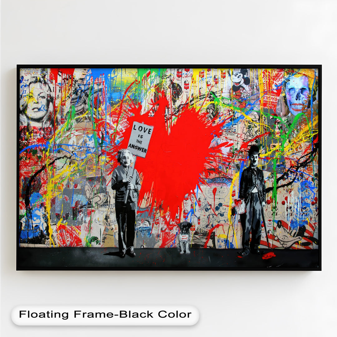 Love Is the Answer – Color Explosion Banksy Oil Painting
