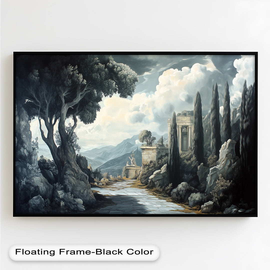 Ancient Pathway to the Temple – Dramatic Classical Landscape Oil Painting