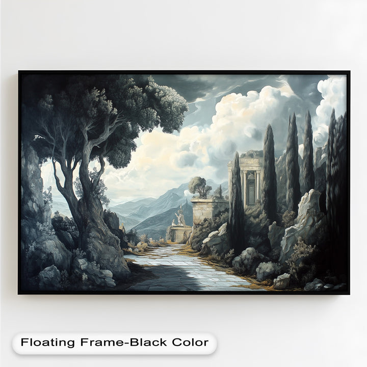 Ancient Pathway to the Temple – Dramatic Classical Landscape Oil Painting