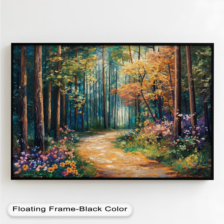 Colored Autumn Forest – Vibrant Oil Painting