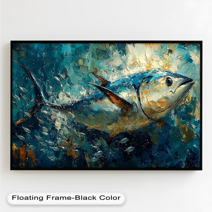 Bluefin Tuna in Ocean Current – Animal Oil Painting