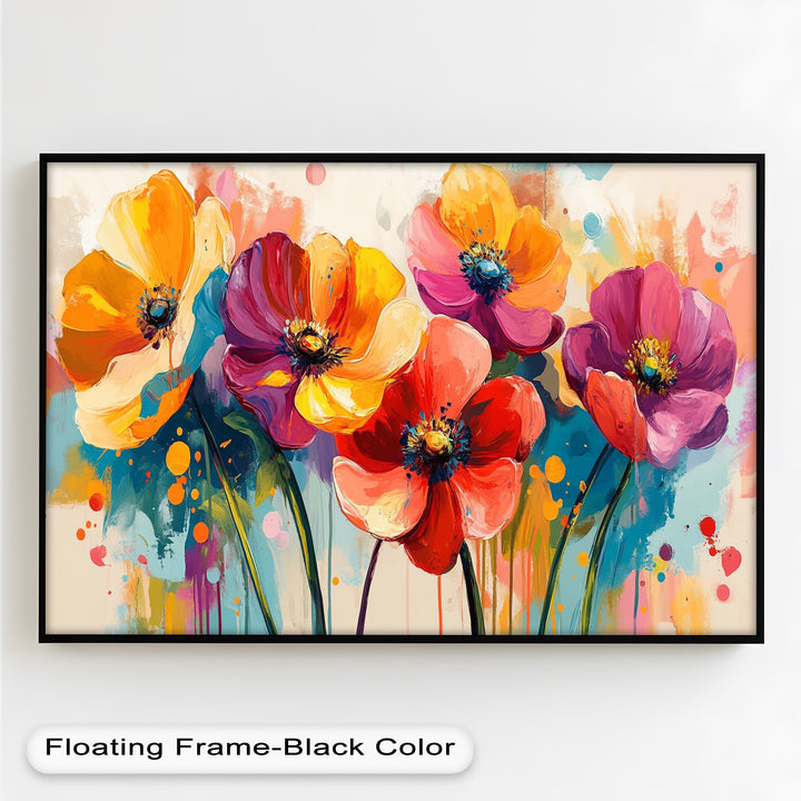 Colored Flowers – Vibrant Floral Oil Painting
