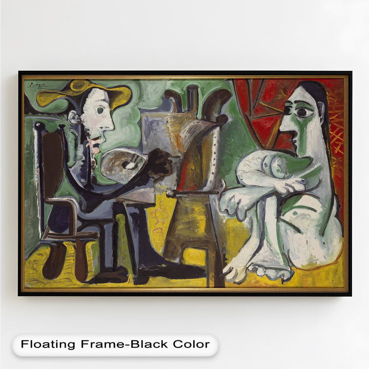 Der Maler und seine Muse – Ausdrucksstarke Atelierszene Picasso Ölgemälde