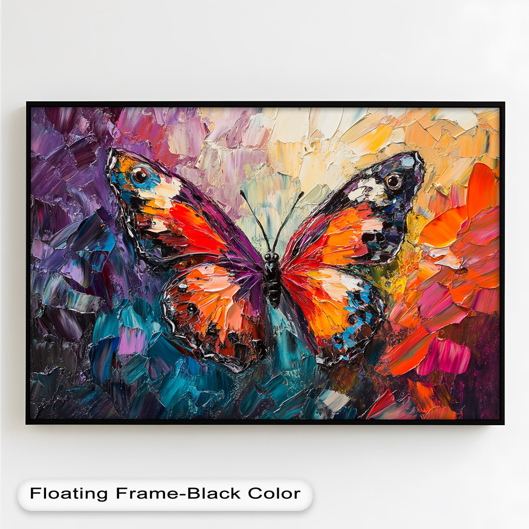 Radiant Butterfly in Blooming Spectrum - Animal Oil Painting