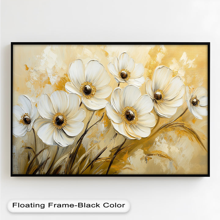 Golden Petals Elegance – Floral Oil Paintings