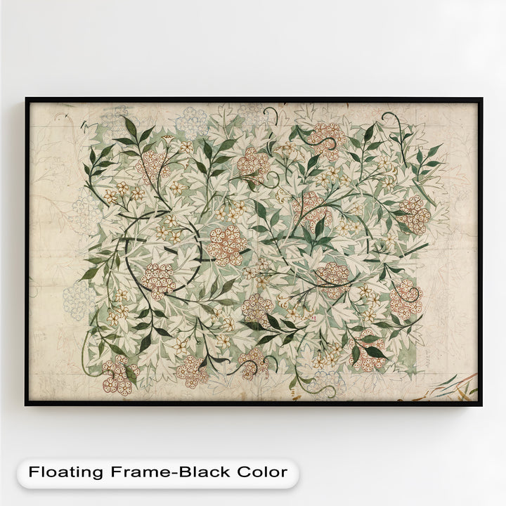 Jasmine Pattern by William Morris – Framed Botanical Oil Painting