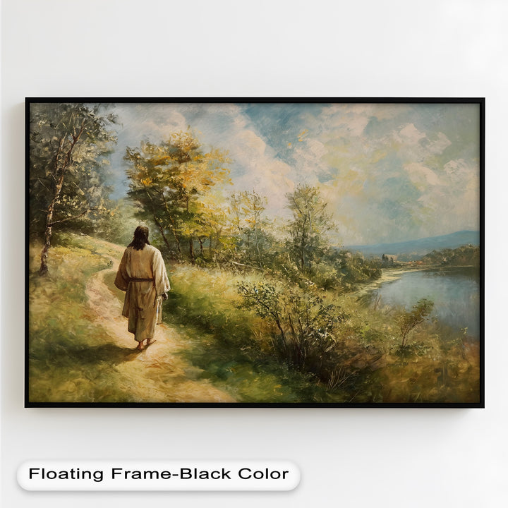 Jesus Walking on Path – Religious Oil Painting