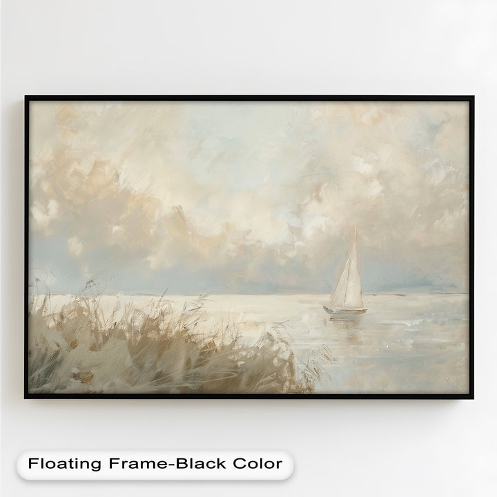 Lake Sailboat – Tranquil Waterscape Oil Painting