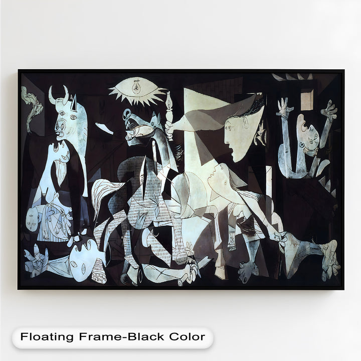 A powerful visual narrative using cubist abstraction to convey the horrors of conflict and emotional devastation.