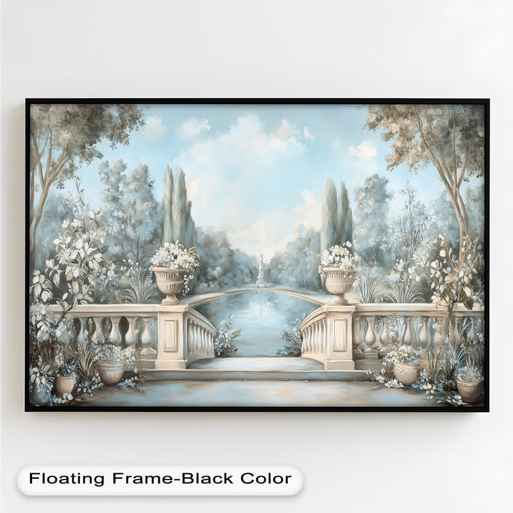 Tranquil Garden Terrace – Landscape Oil Painting