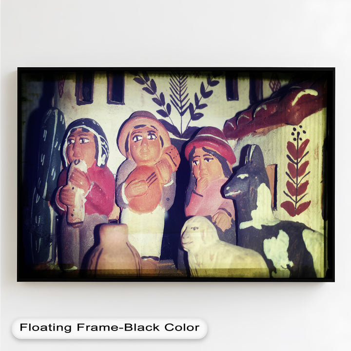 Village Harmony – Folk Clay Figures with Rustic Charm Oil Painting