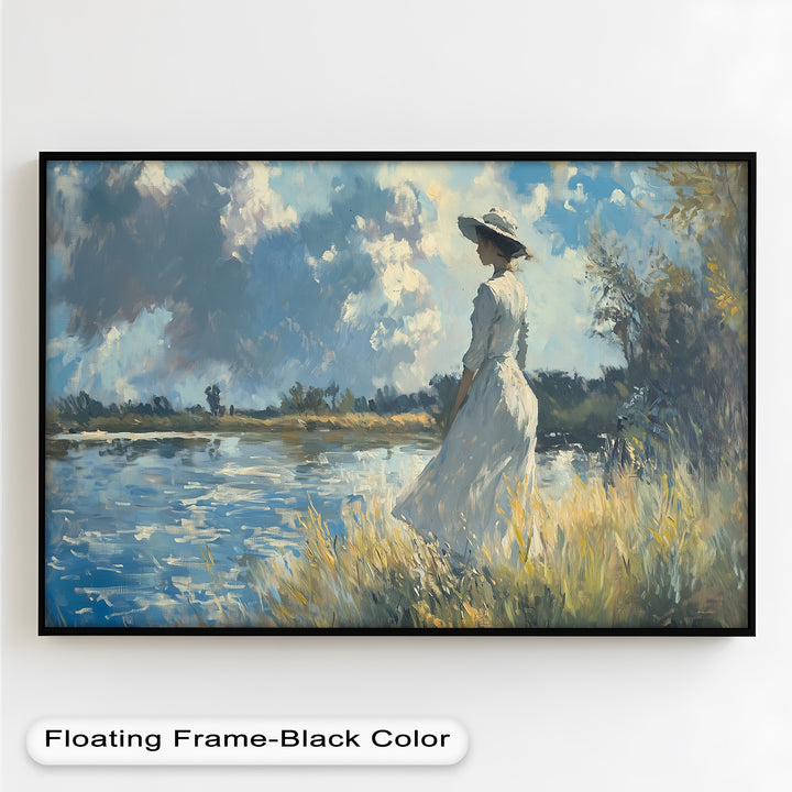 Lady by the River – Impressionist Oil Painting