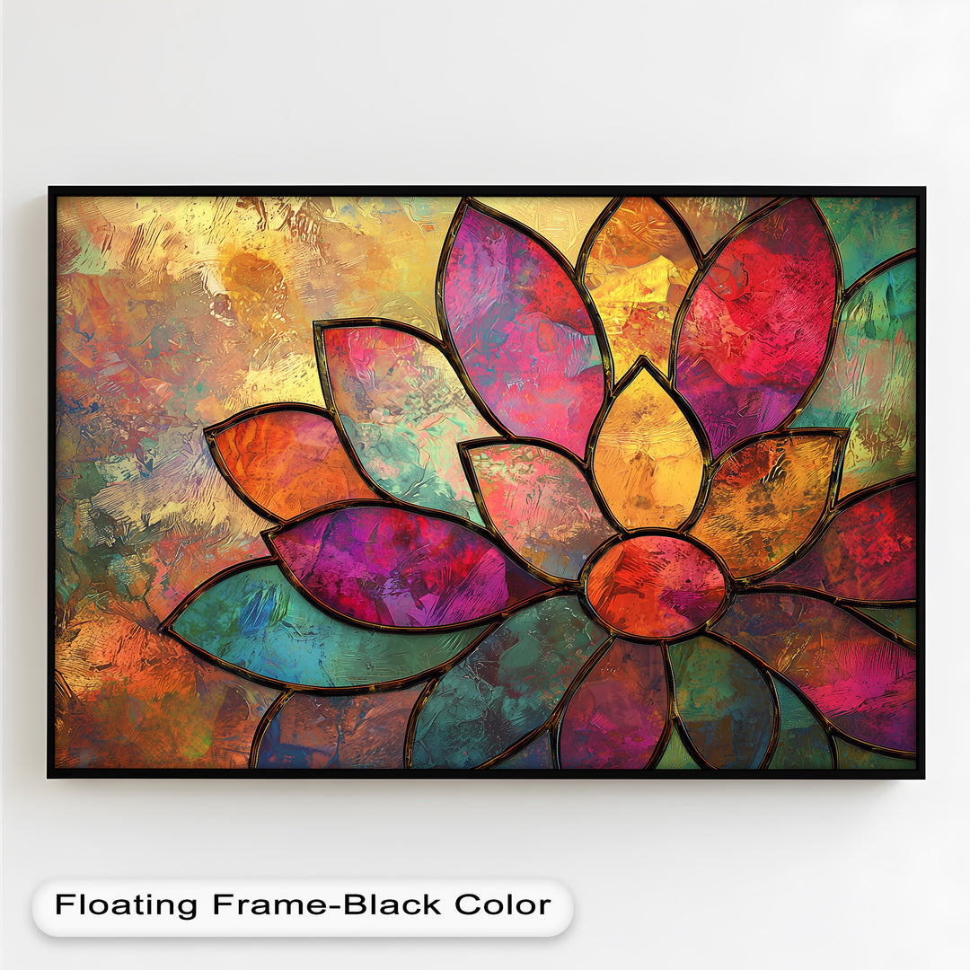 Stained Flower – Framed Oil Painting